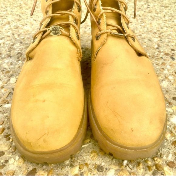 Timberland Tan Leather Faux Fur Trim Ankle Boots - Picture 5 of 8